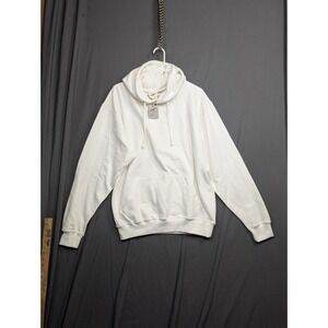 Hawks Bay Solid Fleece Pull Over Hoodie Ivory Large Men's